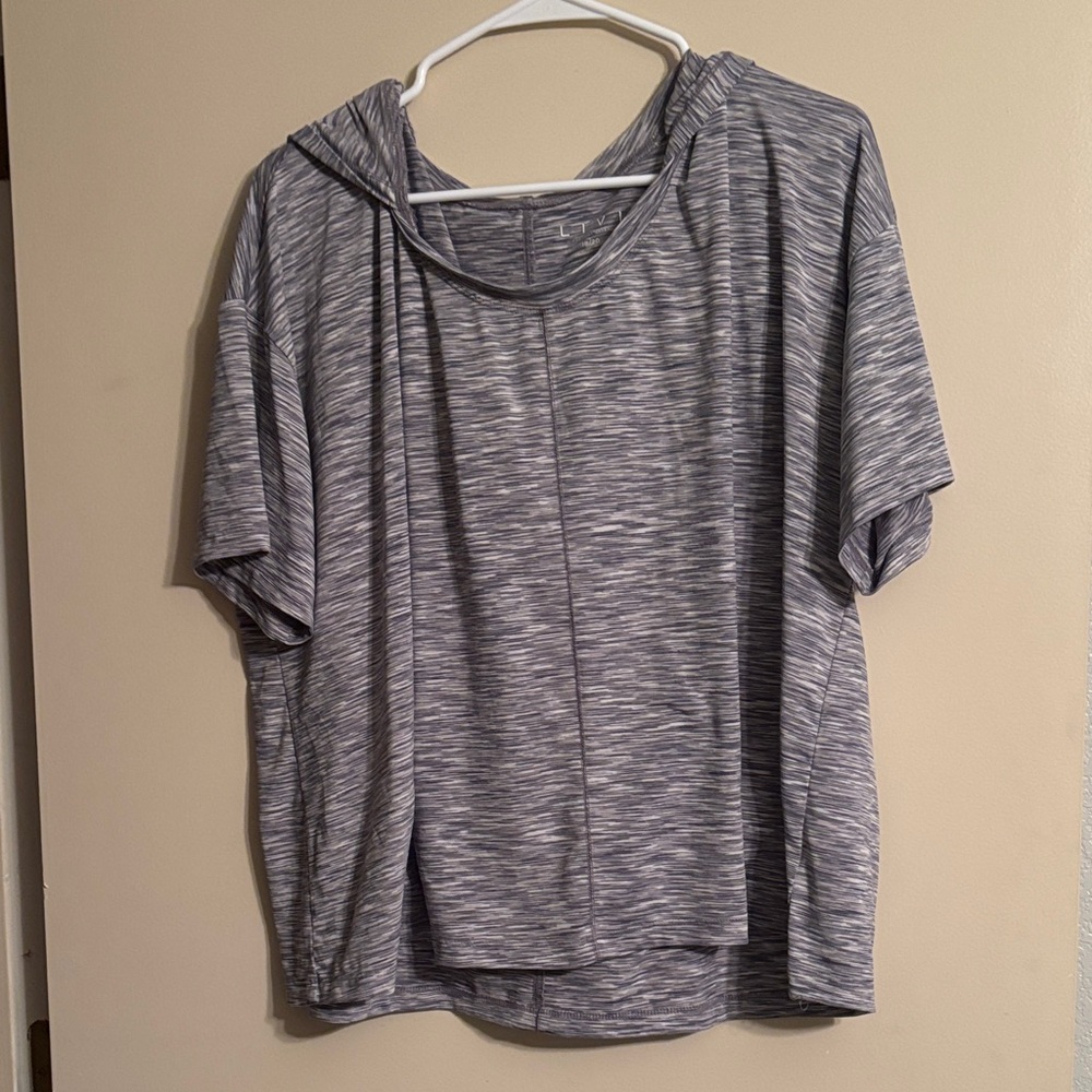 Livi Active Gray Short Sleeve Hoodie